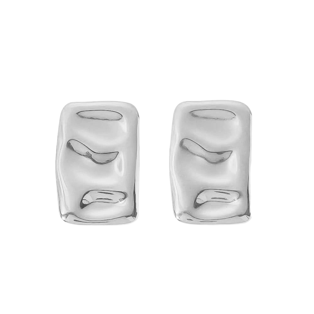 Jane “Silver” Wavy Square Earrings