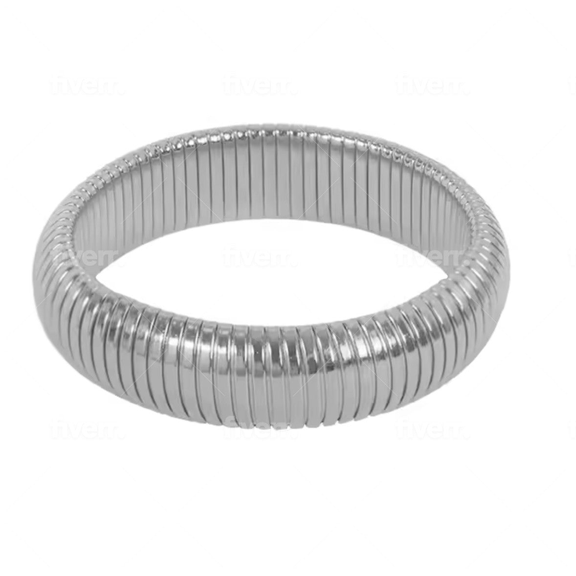 Jas “Silver” Coil Bangle Bracelet