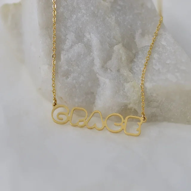 Sophia Bubble Custom Name Necklace - Alais Branche